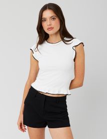 T-shirt surpiqures fantaisie