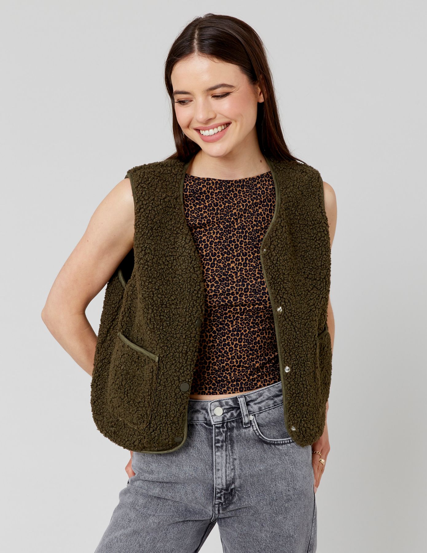 Gilet sans manches en sherpa