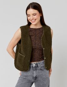 Gilet sans manches en sherpa