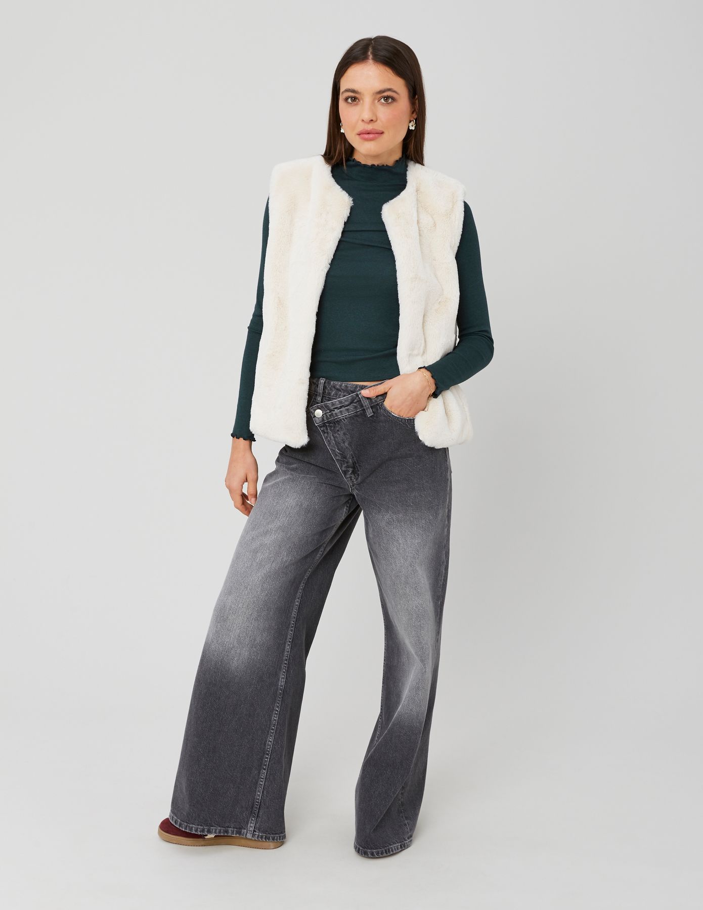 T-shirt col montant uni