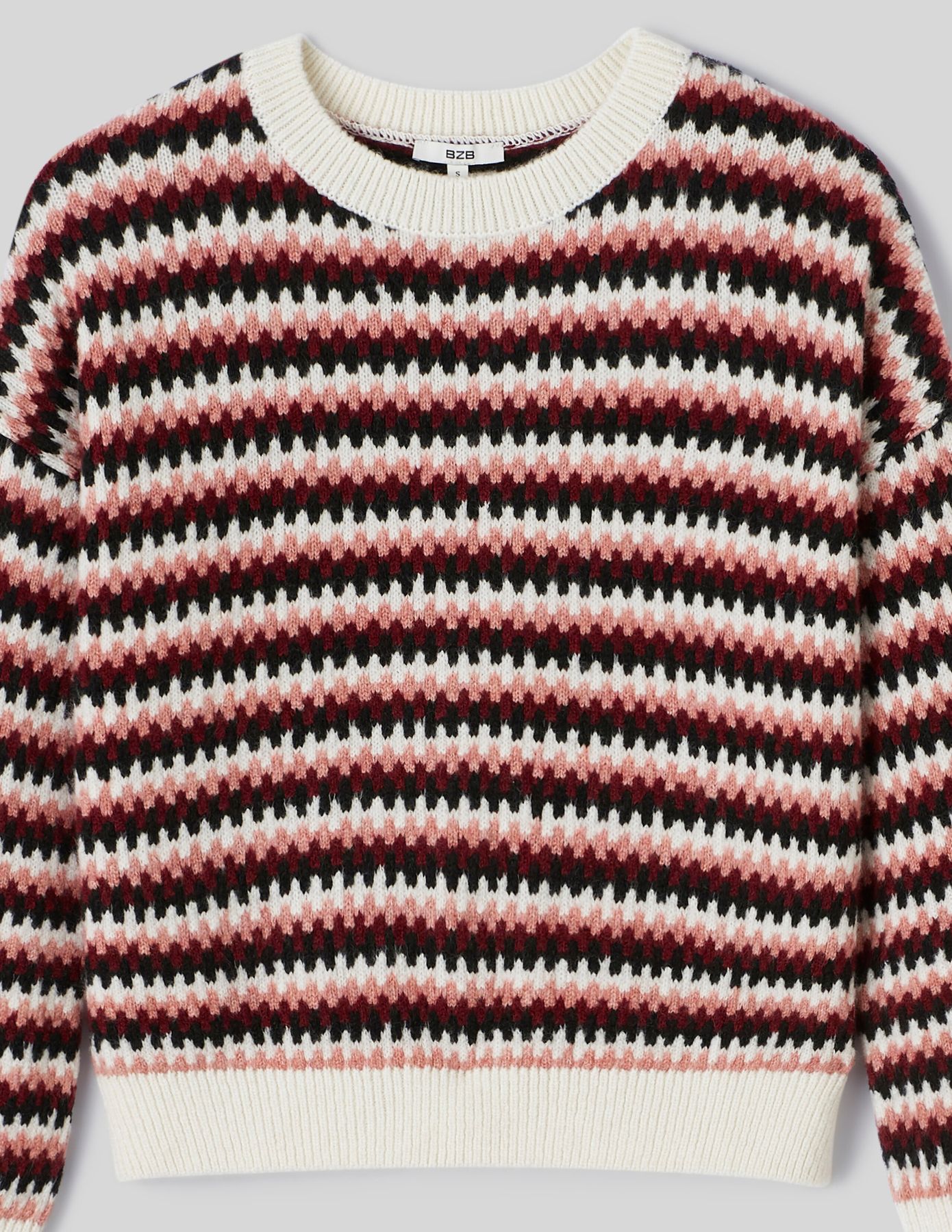 Pull jacquard fantaisie