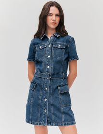 Robe courte en jean