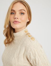 Pull col montant torsadé