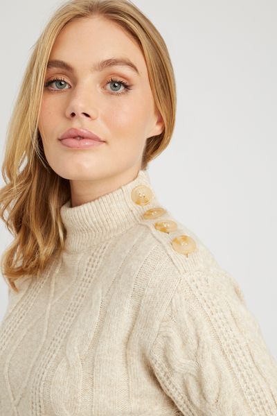 Pull col montant torsadé