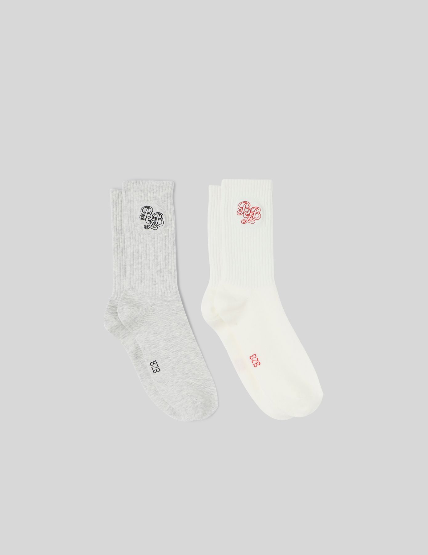 Lot de 2 paires de chaussettes brodées