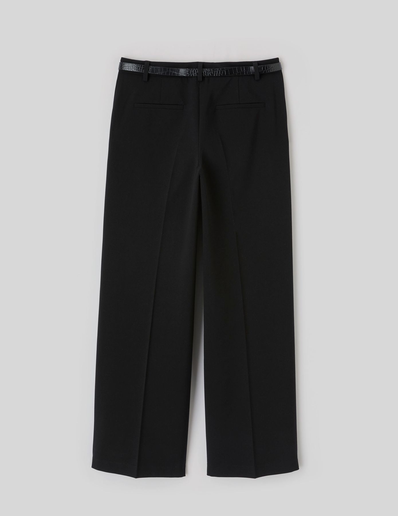 Pantalon droit &agrave; ceinture