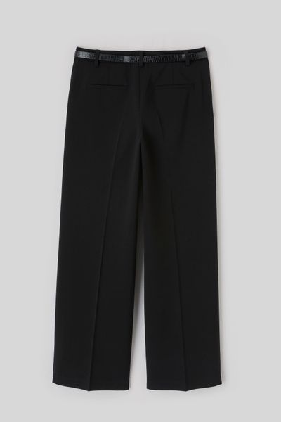Pantalon droit &agrave; ceinture