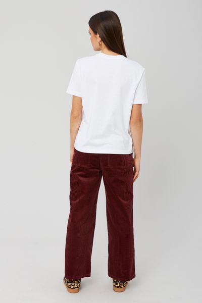 Pantalon wide leg velours cropped