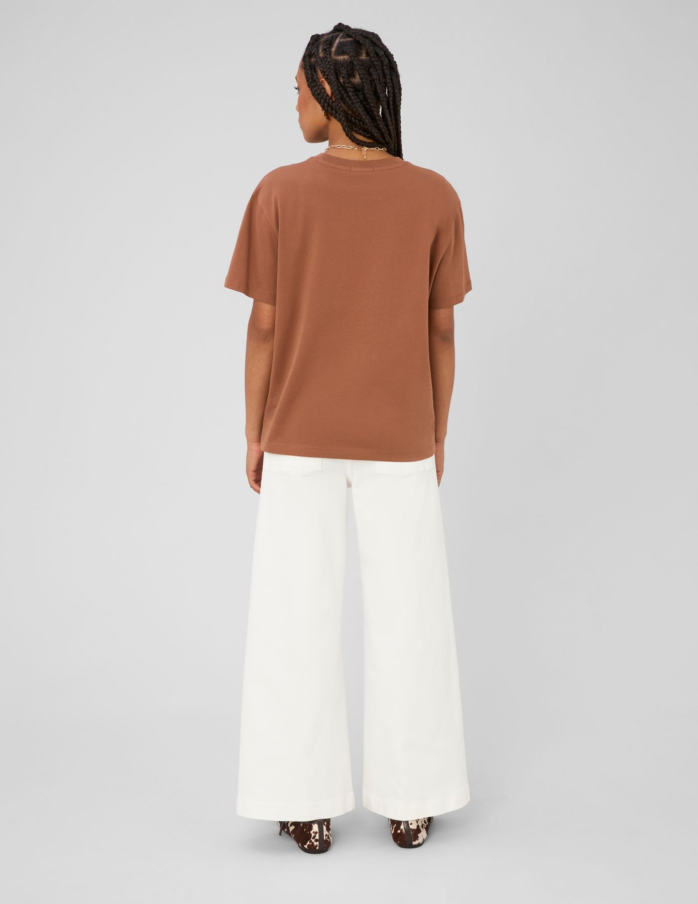 Jean wide leg surpiqures