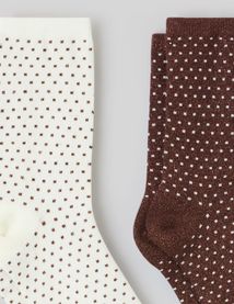 Lot de 2 paires de chaussettes à pois