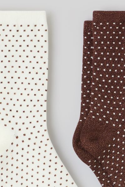 Lot de 2 paires de chaussettes à pois