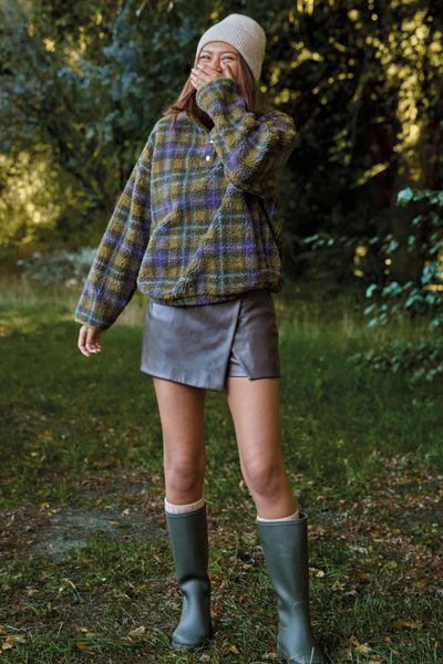 Jupe short effet enduit