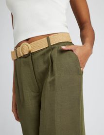 Pantalon lin avec ceinture