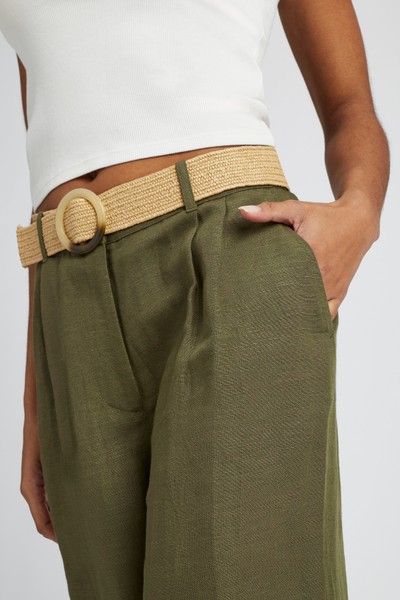 Pantalon lin avec ceinture