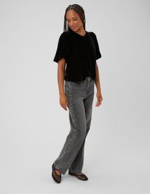 Jean droit strass