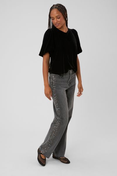 Jean droit strass