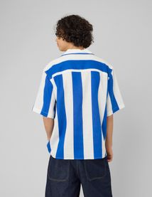 Chemise manches courtes ray&eacute;e viscose lin
