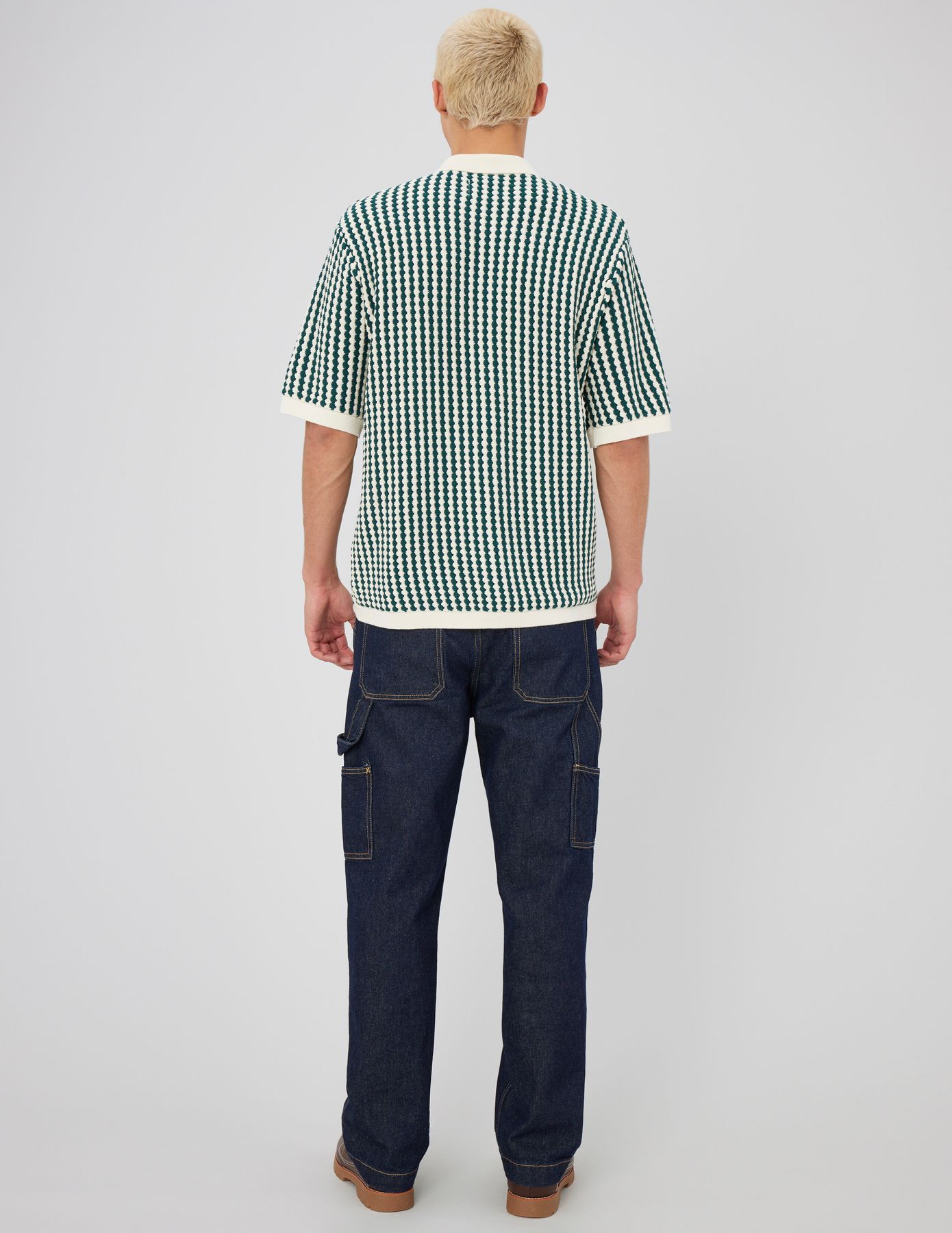 Chemise manches courtes rayée tricot