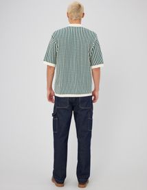 Chemise manches courtes rayée tricot