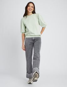 Sweat délavé avec fronces