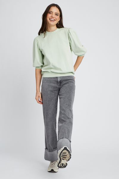 Sweat délavé avec fronces