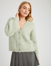 Gilet col V boutonn&eacute;