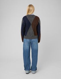 Pull jacquard col rond