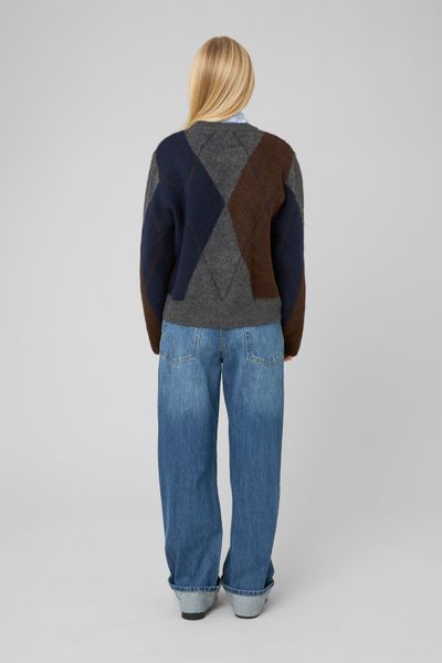 Pull jacquard col rond