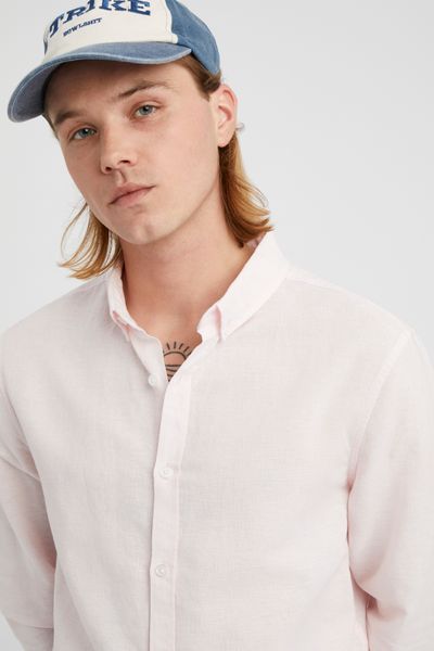 Chemise coton lin unie