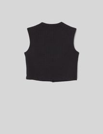 Top sans manches effet tweed