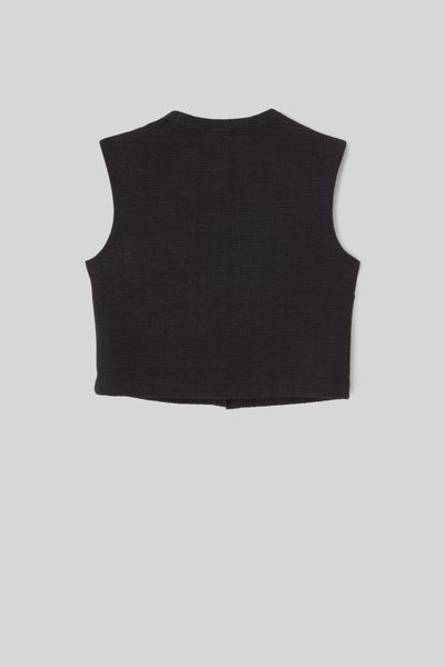 Top sans manches effet tweed