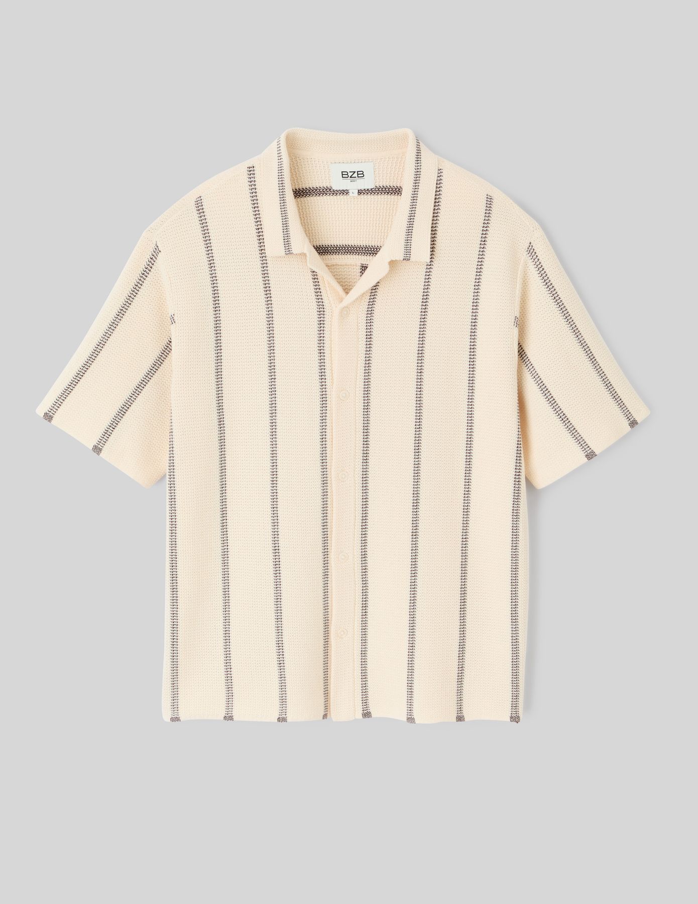 Chemise manches courtes tricot rayure