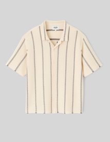 Chemise manches courtes tricot rayure