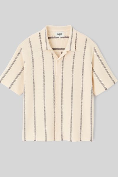 Chemise manches courtes tricot rayure