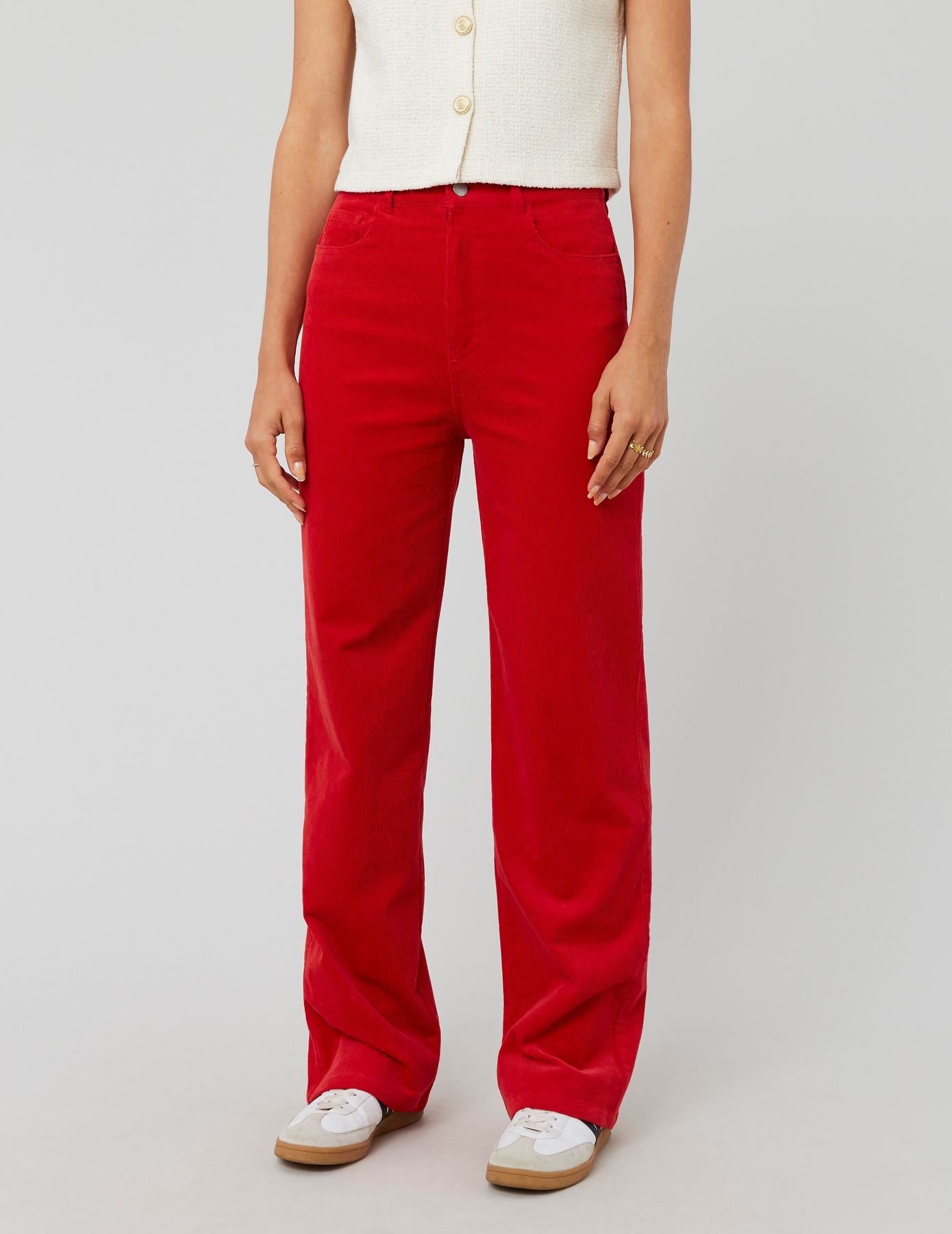 Pantalon straight velours