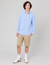 Chemise coton lin unie