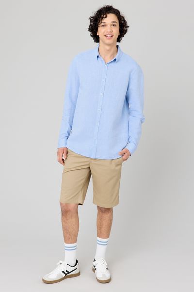 Chemise coton lin unie