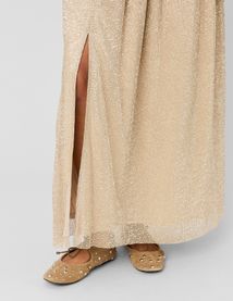 Robe longue bustier brillante