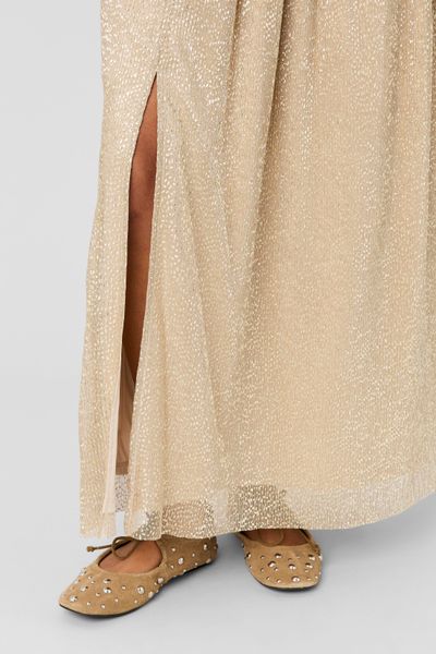 Robe longue bustier brillante