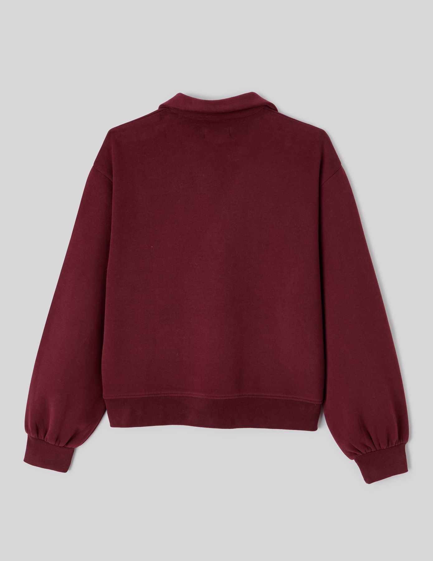Sweat col polo broderie poitrine