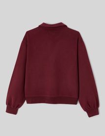 Sweat col polo broderie poitrine
