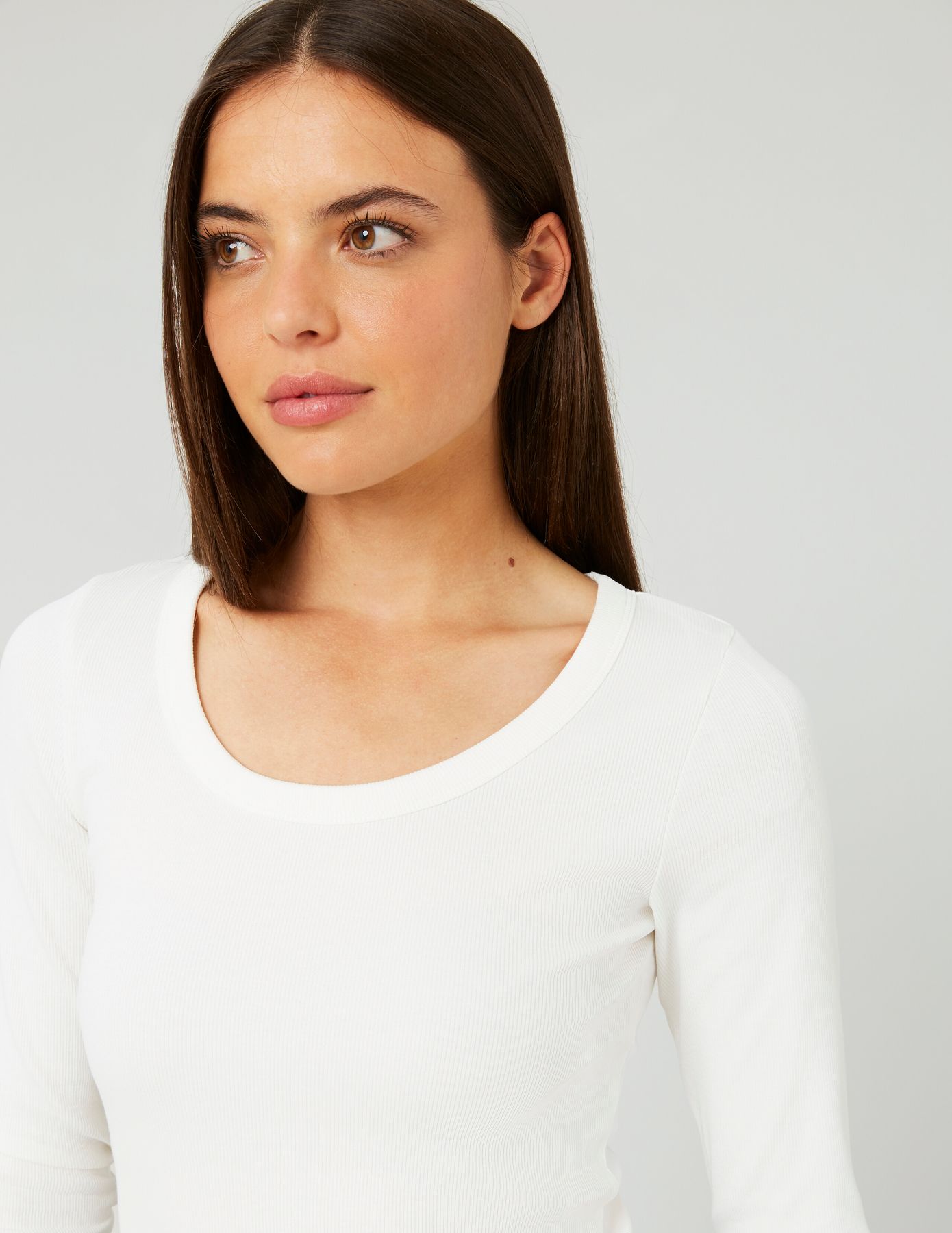 T-shirt côtelé manches longues