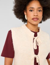 Gilet sans manches &agrave; noeuds