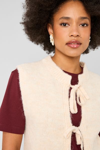 Gilet sans manches &agrave; noeuds