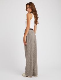 Pantalon tailleur à carreaux en polyester recyclé