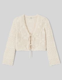 Gilet en crochet à nouer