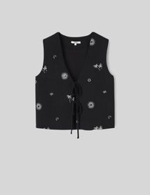 Gilet garçon de café brodé