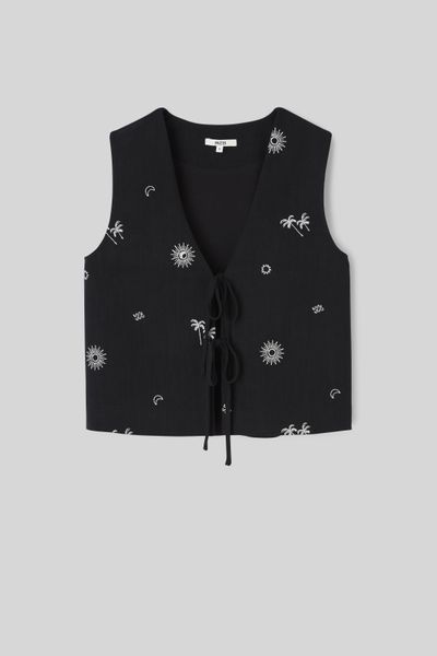 Gilet garçon de café brodé