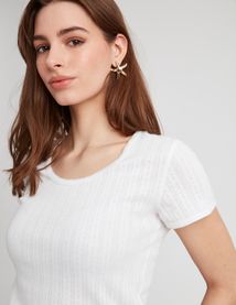T-shirt pointelle
