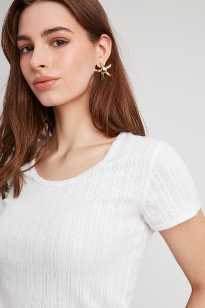 T-shirt pointelle